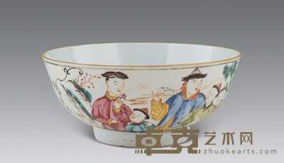 清乾隆 广彩人物大碗 口径20.4cm；底径9.3cm
